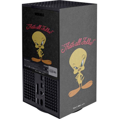 Looney Tunes Tweety Bird Thats All Folks Xbox Series X Console Skin