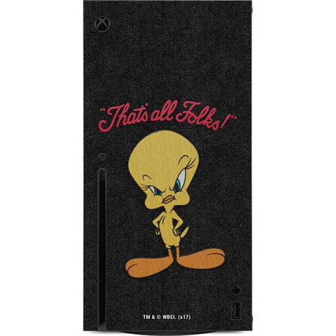 Looney Tunes Tweety Bird Thats All Folks Xbox Series X Console Skin