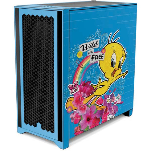 Looney Tunes Tweety Bird Wild and Free Corsair 4000D Tempered Glass Mid-Tower ATX Case Skin