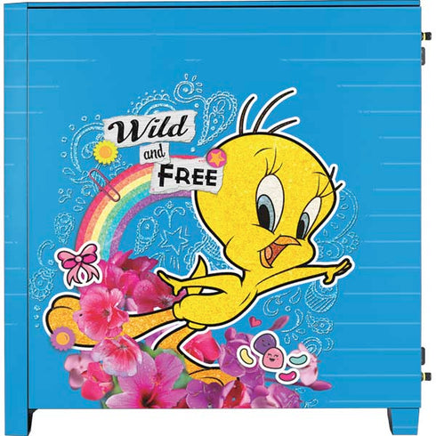 Looney Tunes Tweety Bird Wild and Free Corsair 4000D Tempered Glass Mid-Tower ATX Case Skin
