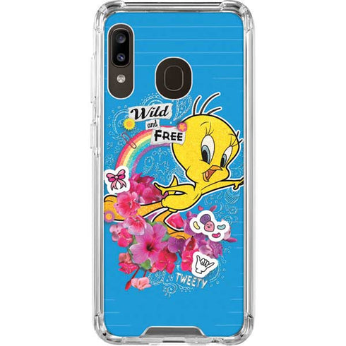 Looney Tunes Tweety Bird Wild and Free Galaxy A30 Clear Case