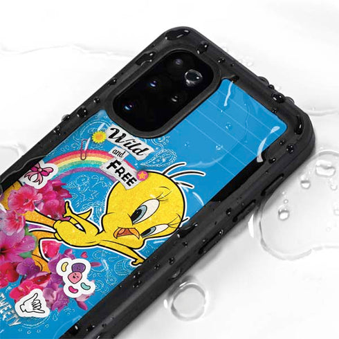 Looney Tunes Tweety Bird Wild and Free Galaxy S20 Plus Waterproof Case
