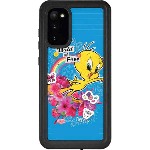 Looney Tunes Tweety Bird Wild and Free Galaxy S20 Waterproof Case