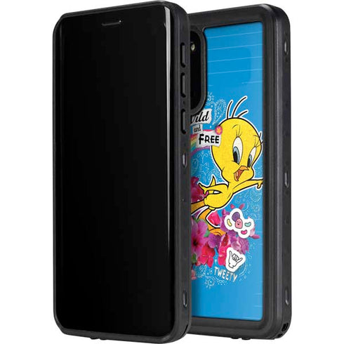 Looney Tunes Tweety Bird Wild and Free Galaxy S20 Waterproof Case
