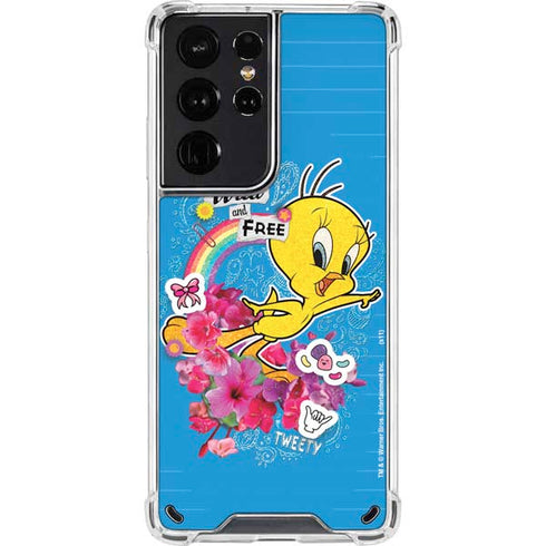 Looney Tunes Tweety Bird Wild and Free Galaxy S21 Ultra 5G Clear Case