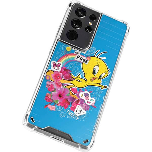 Looney Tunes Tweety Bird Wild and Free Galaxy S21 Ultra 5G Clear Case