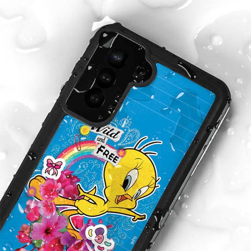 Looney Tunes Tweety Bird Wild and Free Galaxy S23 Plus Waterproof Case