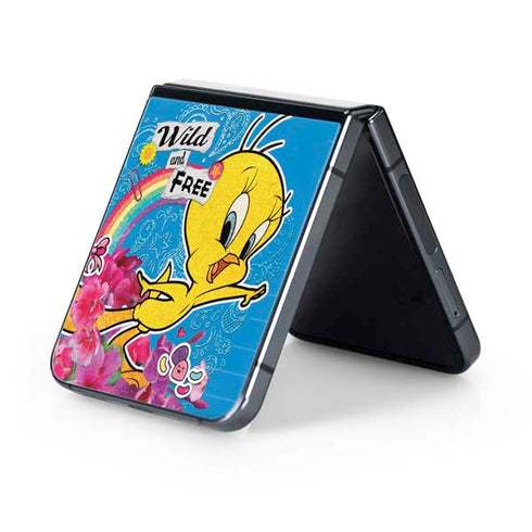 Looney Tunes Tweety Bird Wild and Free Galaxy Z Flip5 5G Skin