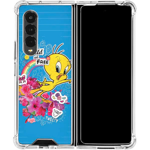 Looney Tunes Tweety Bird Wild and Free Galaxy Z Fold4 5G Clear Case