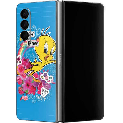 Looney Tunes Tweety Bird Wild and Free Galaxy Z Fold4 5G Skin