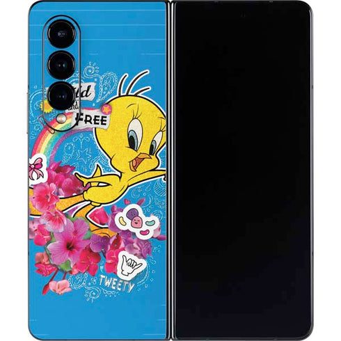 Looney Tunes Tweety Bird Wild and Free Galaxy Z Fold4 5G Skin