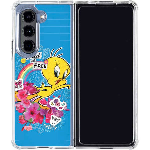 Looney Tunes Tweety Bird Wild and Free Galaxy Z Fold5 5G Clear Case