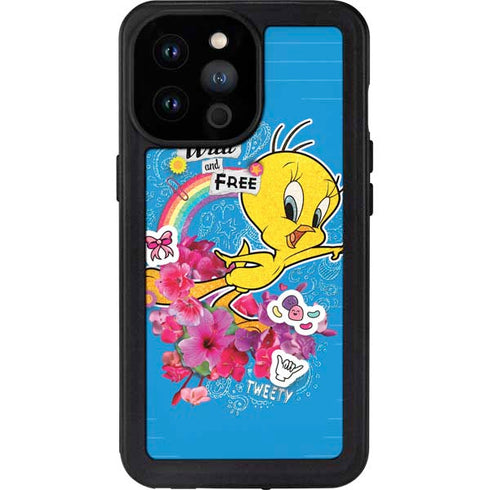 Looney Tunes Tweety Bird Wild and Free iPhone 14 Pro Max Waterproof Case