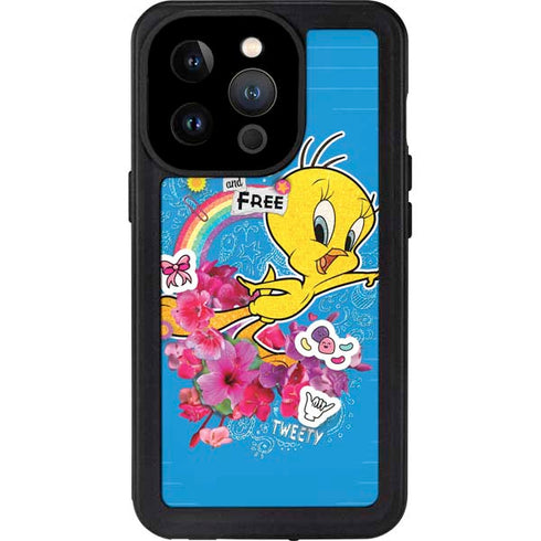 Looney Tunes Tweety Bird Wild and Free iPhone 14 Pro Waterproof Case