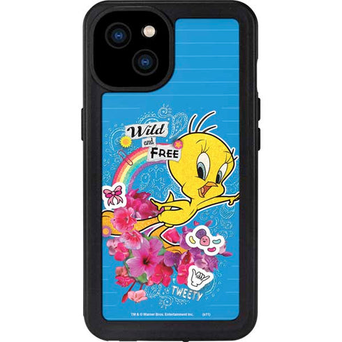 Looney Tunes Tweety Bird Wild and Free iPhone 15 Plus Waterproof Case