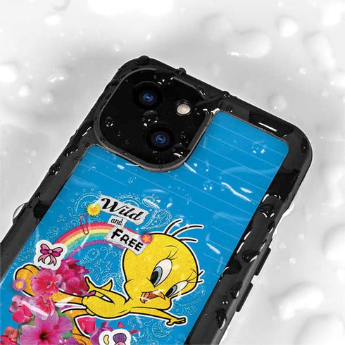 Looney Tunes Tweety Bird Wild and Free iPhone 15 Plus Waterproof Case