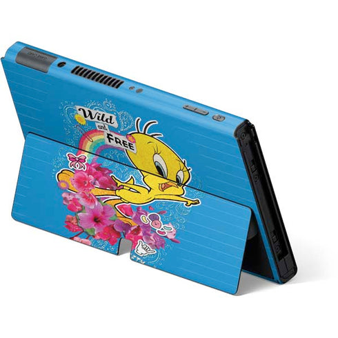 Looney Tunes Tweety Bird Wild and Free Nintendo Switch OLED (2021) Skin
