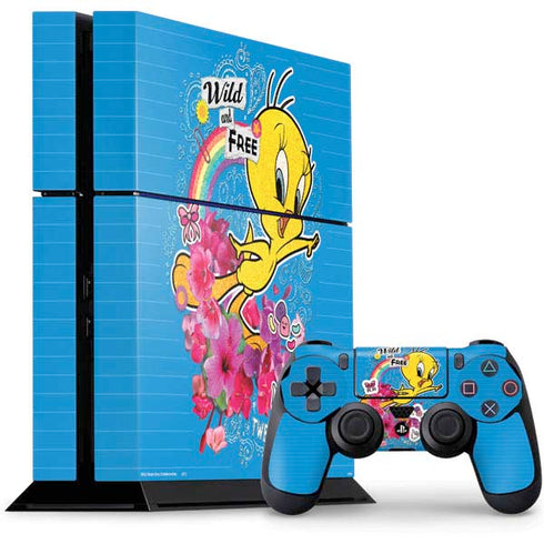 Looney Tunes Tweety Bird Wild and Free PS4 Console and Controller Bundle Skin