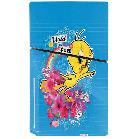 Looney Tunes Tweety Bird Wild and Free PS5 Slim Disk Console Skin