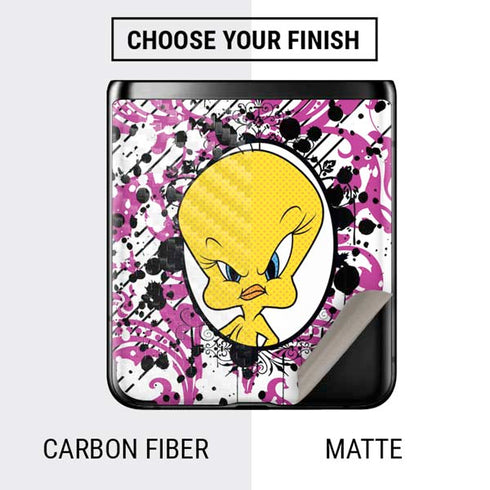 Looney Tunes Tweety Bird with Attitude Galaxy Z Flip Skin