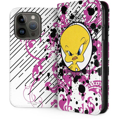 Looney Tunes Tweety Bird with Attitude iPhone 14 Pro Folio Case