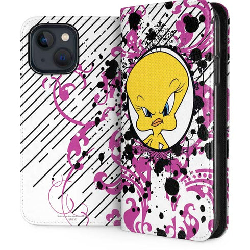 Looney Tunes Tweety Bird with Attitude iPhone 15 Plus Folio Case