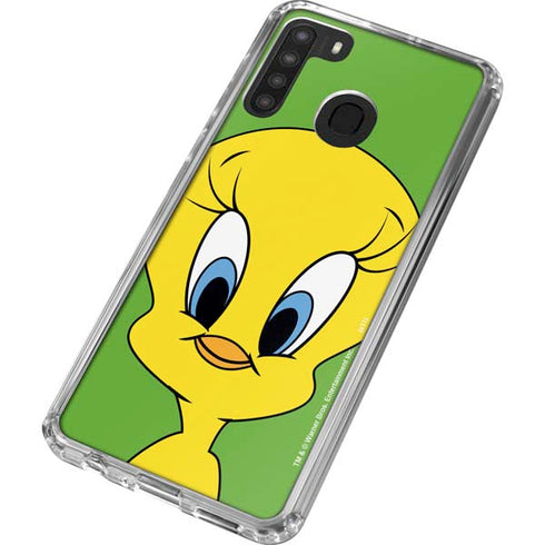 Looney Tunes Tweety Bird Zoomed In Galaxy A21 Clear Case