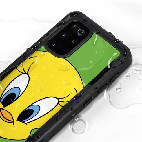 Looney Tunes Tweety Bird Zoomed In Galaxy S20 Plus Waterproof Case