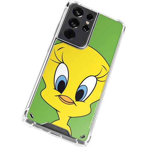 Looney Tunes Tweety Bird Zoomed In Galaxy S21 Ultra 5G Clear Case