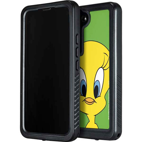 Looney Tunes Tweety Bird Zoomed In Galaxy S23 Plus Waterproof Case