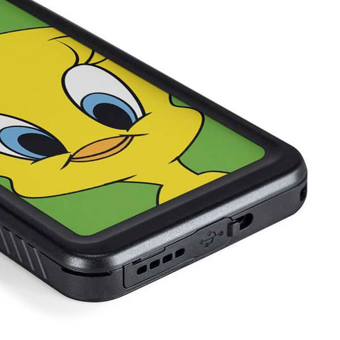 Looney Tunes Tweety Bird Zoomed In Galaxy S23 Plus Waterproof Case