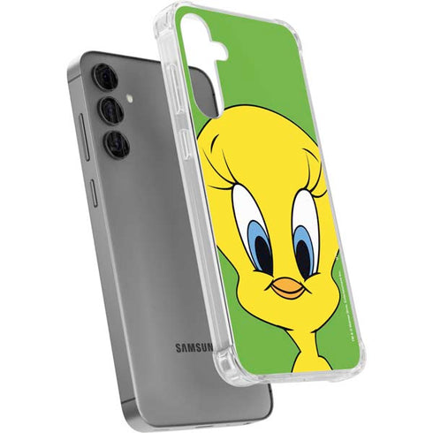 Looney Tunes Tweety Bird Zoomed In Galaxy S24 Plus Clear Case