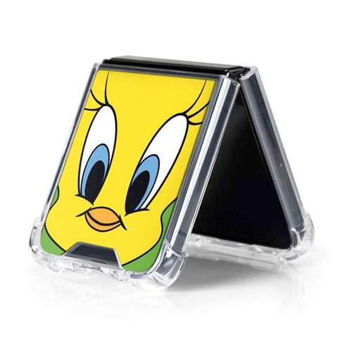 Looney Tunes Tweety Bird Zoomed In Galaxy Z Flip5 5G Clear Case