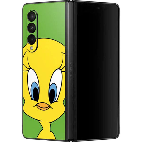 Looney Tunes Tweety Bird Zoomed In Galaxy Z Fold3 5G Skin