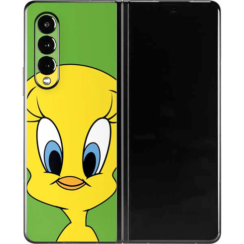 Looney Tunes Tweety Bird Zoomed In Galaxy Z Fold3 5G Skin