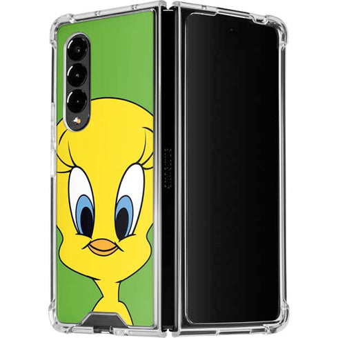Looney Tunes Tweety Bird Zoomed In Galaxy Z Fold4 5G Clear Case