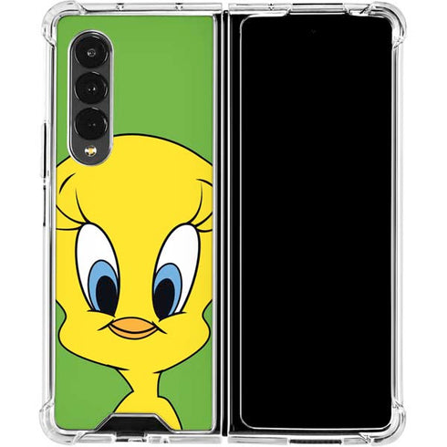 Looney Tunes Tweety Bird Zoomed In Galaxy Z Fold4 5G Clear Case