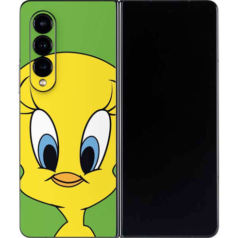 Looney Tunes Tweety Bird Zoomed In Galaxy Z Fold4 5G Skin