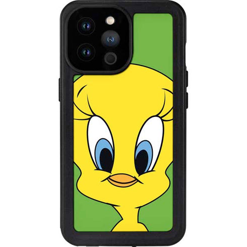 Looney Tunes Tweety Bird Zoomed In iPhone 14 Pro Max Waterproof Case