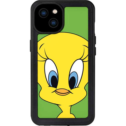 Looney Tunes Tweety Bird Zoomed In iPhone 15 Plus Waterproof Case