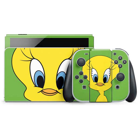 Looney Tunes Tweety Bird Zoomed In Nintendo Switch OLED (2021) Skin