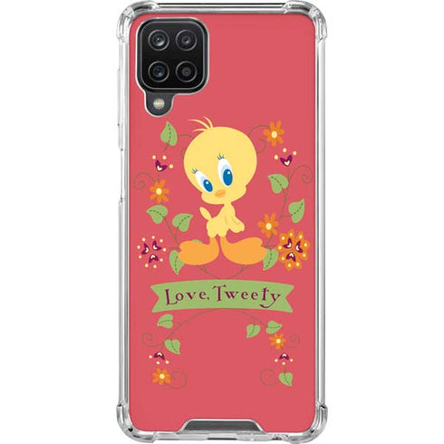 Looney Tunes Tweety Embroidered Galaxy A12 Clear Case