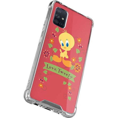 Looney Tunes Tweety Embroidered Galaxy A71 5G Clear Case
