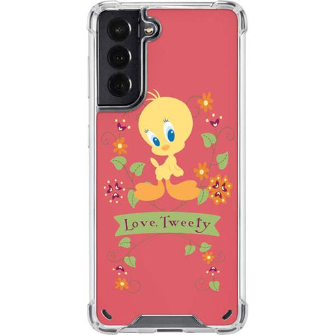 Looney Tunes Tweety Embroidered Galaxy S21 5G Clear Case