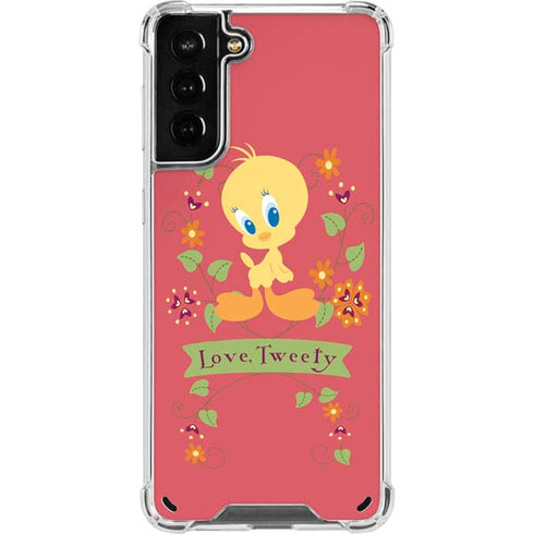 Looney Tunes Tweety Embroidered Galaxy S21 Plus 5G Clear Case