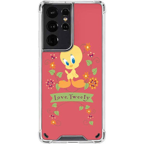 Looney Tunes Tweety Embroidered Galaxy S21 Ultra 5G Clear Case