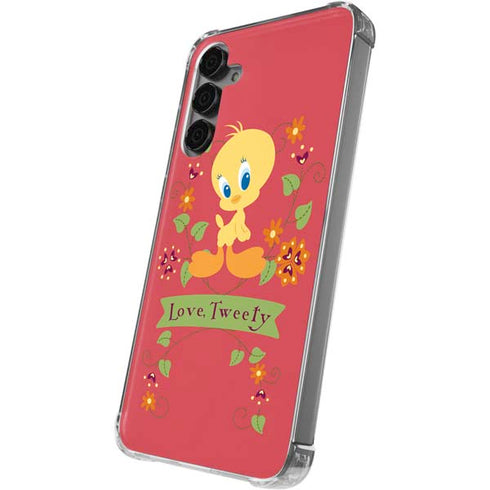 Looney Tunes Tweety Embroidered Galaxy S24 Plus Clear Case