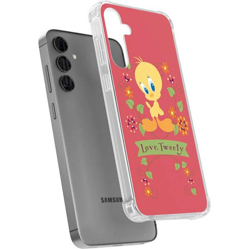 Looney Tunes Tweety Embroidered Galaxy S24 Plus Clear Case