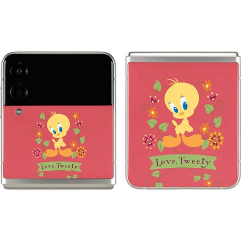 Looney Tunes Tweety Embroidered Galaxy Z Flip3 5G Skin
