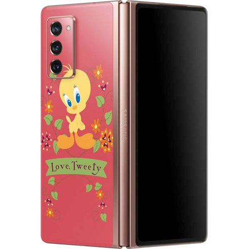 Looney Tunes Tweety Embroidered Galaxy Z Fold2 5G Skin